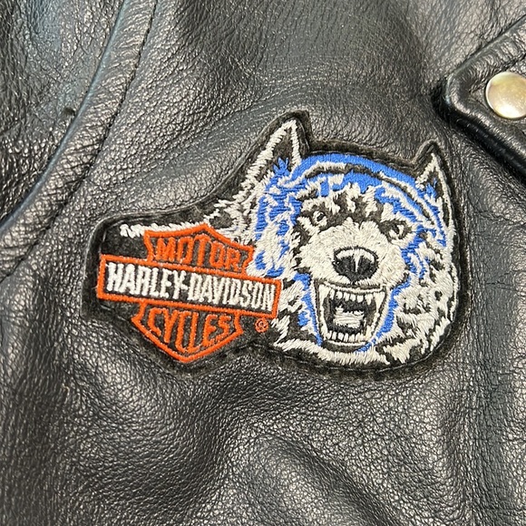 UNISEX Vintage 100% leather Sea Dream biker jacket. With Harley Davidson patch. - Picture 5 of 10